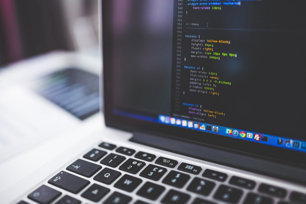 Code on a laptop screen